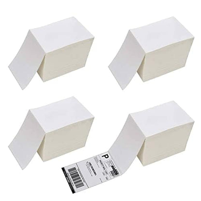 Immuson 4000 Fanfold 4 x 6 Direct Thermal Shipping Labels with Perforations, Permanent Adhesive, White Mailing Labels for Thermal Printer… (4000 Labels) - size: 4000 labels