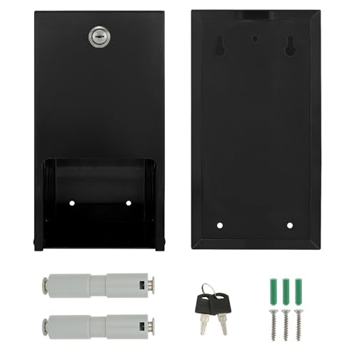 Stardrix Matte Black 2 Roll Stainless Steel Commercial Toilet Paper Dispenser, Heavy Duty Wall Mount Tissue Holder with Lock for Restroom/Bathroom - color: Matte Black