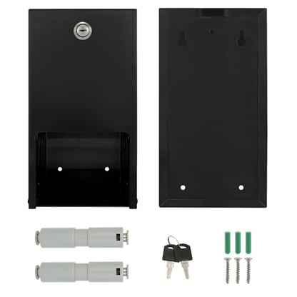 Stardrix Matte Black 2 Roll Stainless Steel Commercial Toilet Paper Dispenser, Heavy Duty Wall Mount Tissue Holder with Lock for Restroom/Bathroom - color: Matte Black
