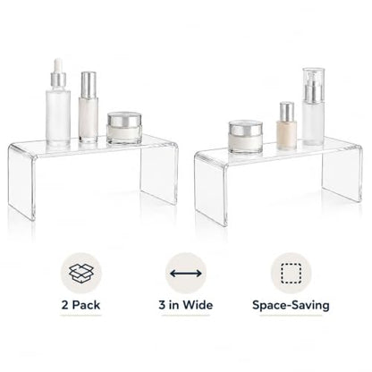 2 Pack Acrylic Medicine Cabinet Organizer Clear Shelves 2 Large - size: 2 x 11.4x3x5.1in