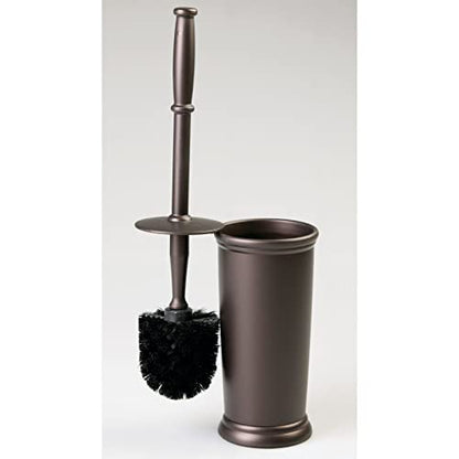 mDesign Metal Freestanding Slim Toilet Bowl Brush and Holder - color: Espresso, size: Pack of 1