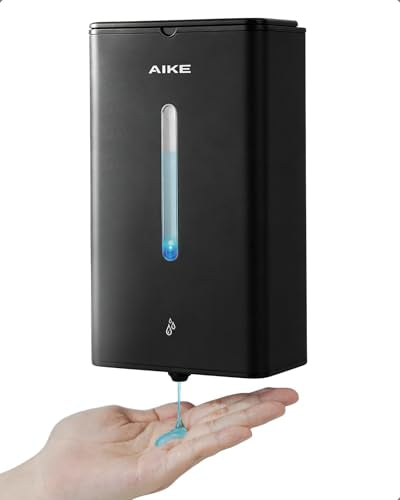 AIKE Heavy Duty Automatic Soap Dispenser,33.8oz for Bathroom,Matteblack - color: Matteblack Stainless Steel