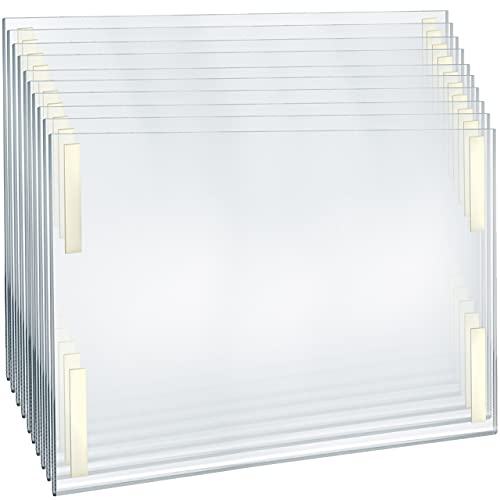 Azar Displays 122038 22-Inch W by 17-Inch H Wall Mount Acrylic Frame Pack of 10 - Clear Acrylic Wall Frame with Sticky Back - Floating Wall Sign Holder - Adhesive Office Sign - Frameless Picture Frame - size: 22 in. W x 17 in. H