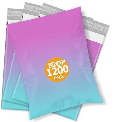 Metronic Cute Poly Mailers 10x13 1200PC Shipping Bags for Small Business - color: PinkGreen, size: 10x13" 1200PC