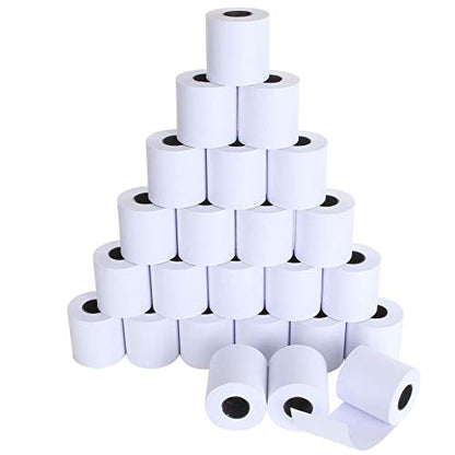 24 Pack 2 1/4" x 98 ft Adding Machine/Calculator Rolls Adding Machine Tape Paper Receipt Paper for Cash Registers, Printing Calculators