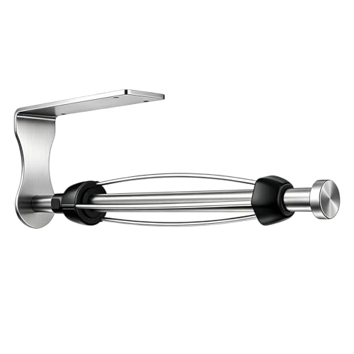 SetSail Paper Towel Holder, Paper Towel Holder Under Cabinet with Adjustable Damper Easy Tear Wall Mount Self-Adhesive or Drilled for Kitchen Bathroom, Silver - color: Silver