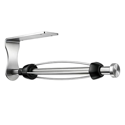SetSail Paper Towel Holder, Paper Towel Holder Under Cabinet with Adjustable Damper Easy Tear Wall Mount Self-Adhesive or Drilled for Kitchen Bathroom, Silver - color: Silver