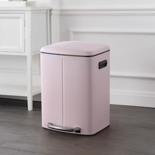 happimess Marco 10.6 Gal Double Bucket Step Trash Can, Blush Pink - color: Blush Pink