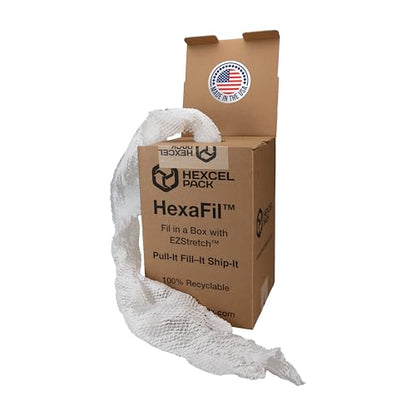 IDL Packaging White HexaFil Honeycomb Packing Kraft Paper 15" x 20400" (1700 ft) in Self-Dispensed Box - Patented Cushioning Meterial for Void Filling, Moving, Shipping - Alternative to Bubble Plastic - size: White, 15" x 1700 feet