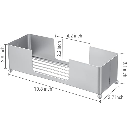 MyGift Modern Silver Tone Metal Countertop Folded Paper Towel Holders, Commercial and Guest Bathroom Sink or Vanity Table Disposable Napkin Storage Trays, Set of 2 - color: Silver (Set of 2)