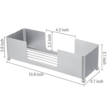 MyGift Modern Silver Tone Metal Countertop Folded Paper Towel Holders, Commercial and Guest Bathroom Sink or Vanity Table Disposable Napkin Storage Trays, Set of 2 - color: Silver (Set of 2)