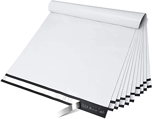 Fuxury Large Poly Mailers 24x24'' 100Pcs, Waterproof Shipping Bags White - color: White, size: 24x24" 100pcs