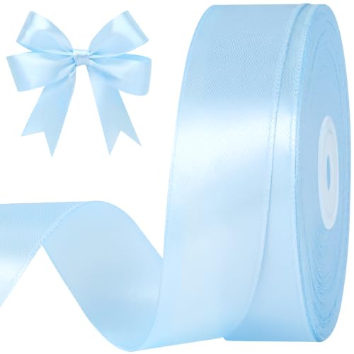 Baby Blue Satin Ribbon, 1 Inch, 50 Yards - color: Baby Blue