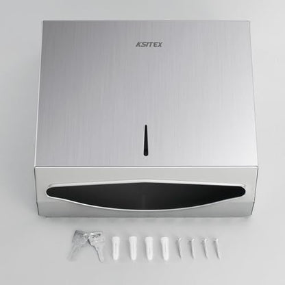 Paper Towel Holder Dispenser Wall Mount,SUS304 Stainless Steel - color: Silver-5823s1