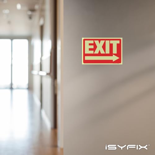 iSYFIX Exit Stickers Signs with Directional Right Arrow, 10x7 Inch, 2 Pack - color: Sticker Right, size: 2 Pk 10x7