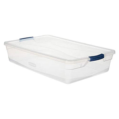 Rubbermaid Cleverstore Clear 41 QT Pack of 6 Stackable Plastic Storage Containers with Durable Latching Clear Lids - size: 41 Quart - 6 Pack