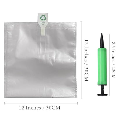 Miupoo Packaging Air Bags,Clear Plastic Inflatable Air Packaging Protector Bag with Free Pump Cushion,Air Cushion Blocking Packaging Bag,12x12Inchesx50Pieces - size: 12x12Inchesx50P
