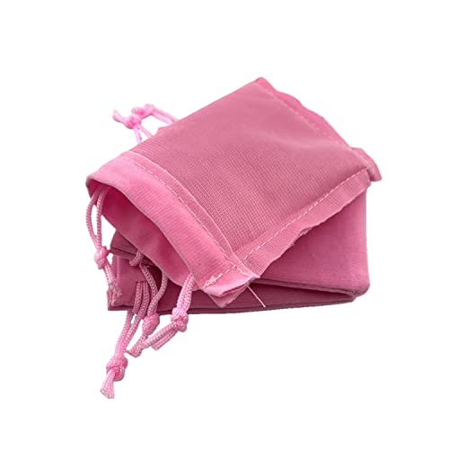 Palmhomee Pack of 48 3x4 Inch Velvet Drawstring Bags Gift Bag Velvet Pouch For Jewelry Wedding and Party Favor (Pink) - color: Pink