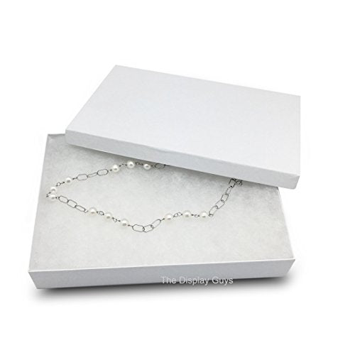 TheDisplayGuys 25 Cardboard Gift Jewelry Boxes w/Paddings #53-5.4x3.9x1 - color: White Swirl