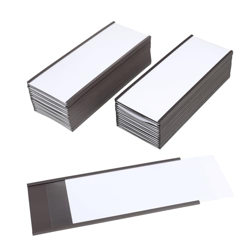 C Channel Magnetic Labels Holders, 30 Pack 3'' x 8'' for Metal Racks - size: 3 x 8 Inch