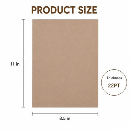 Chipboard Cardboard 8.5 x 11 inch, 20 Sheets of 22 Point Kraft Board, Flat Cardboard Inserts for Shipping, Mailing, Packing, DIY Crafts - color: Beige