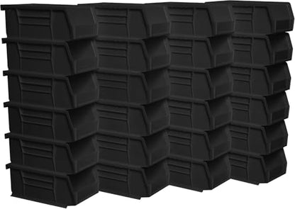 Akro-Mils 30220 AkroBins Plastic Storage Bins, 7"x4"x3", Black, 24-Pack - color: Black