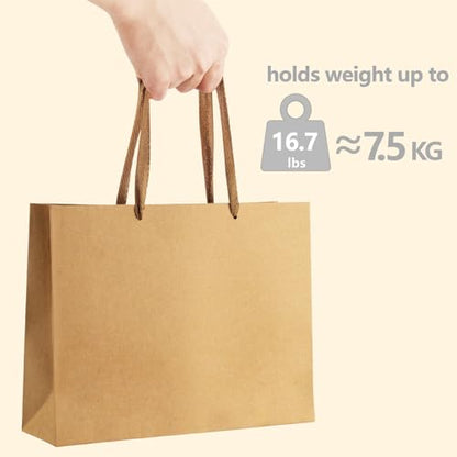 BagDream Brown Gift Bags with Handles 16x6x16 Inch Extra Large 12 Pack XL - color: Brown, size: 1 Count (Pack of 12)