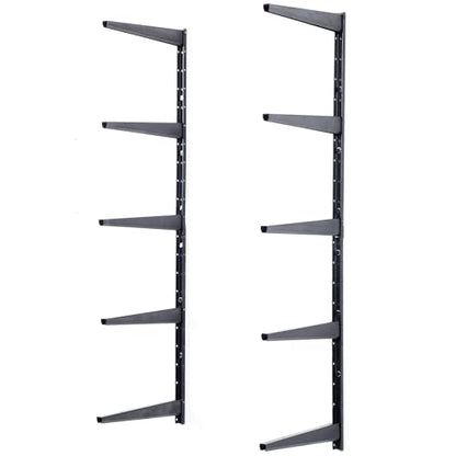 Delta Minimalistic Black Shelf Brackets Cycle, Set of 10 Fully Adjustable 12-inch Heavy Duty Shelf Brackets, Holds Up to 480 lbs, Modern Shelf Bracket for Wood Shelves - style: 12" Black 5-Tier Heavy Duty Rack