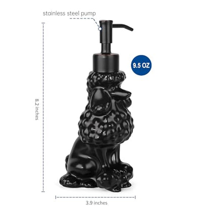 Black Poodle Hand Soap Dispenser Lotion Diapenser Dog Lover Gift - color: Black