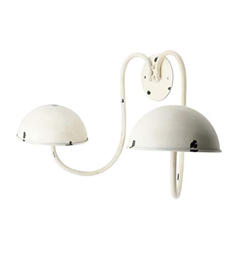 Owlgift Modern Metal Wall Mounted Entryway Retail Hat Rack/Wig Display Stand w/ 2 Circular Hat Hooks, White - color: White
