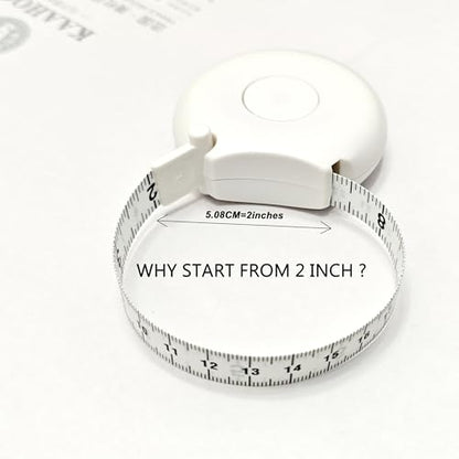 Body Tape Measure 80inch/205cm,Retractable Body Measuring Tape,Double-Scale Circumference Soft Measuring Tape with Lock Button for Weight Loss Sewing Tailor Craft & Medical Body Measurements (White) - color: White