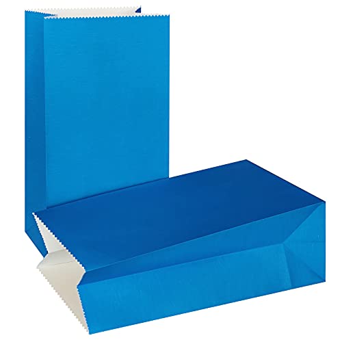 KEYYOOMY Small Royal Blue Paper Bags Goodie Bags (50 CT, 4.7x2.4x8.7 in) - color: Royal, size: 4.7x2.4x8.7 in - Small