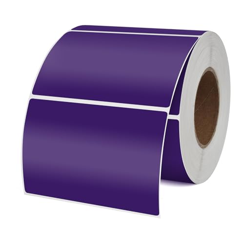 YIKAIDA Purple Stickers 2 × 3 Inch Rectangle Removable Vinyl Labels 500 PCS - color: Purple