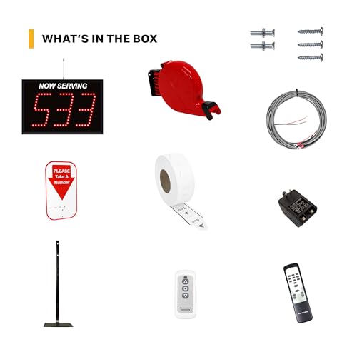 3-Digit Wireless Take A Number System with Counter Top Dispenser