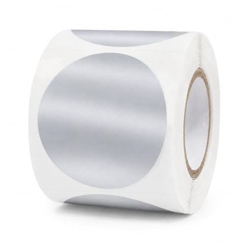 Round Metallic Silver Thermal Label 1.5 Inch Vinyl Sticker 500 PCS - color: Matte Silver, size: 1.5 × 1.5 Inch