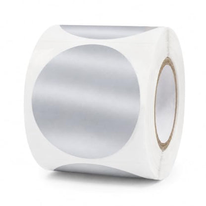 Round Metallic Silver Thermal Label 1.5 Inch Vinyl Sticker 500 PCS - color: Matte Silver, size: 1.5 × 1.5 Inch