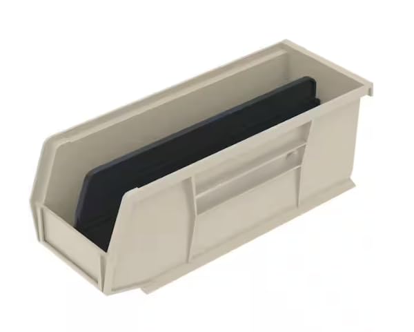 Stackable Stone Color Plastic Storage Bins, 12-pack XH39770