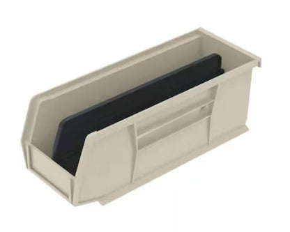 Stackable Stone Color Plastic Storage Bins, 12-pack XH39770