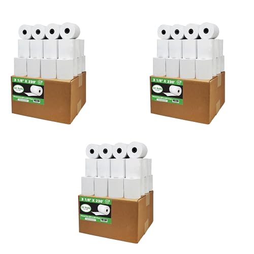 Phenol Free Thermal Paper (96 Rolls) 3 1/8 x 230 Receipt Rolls fits all Clover POS Cash Register Printers, Star Micronics SCP700 TSP100 TSP300 TSP400 (BPA & BPS Free) from BuyRegisterRolls - size: Pack of 96, style: Phenol Free Thermal