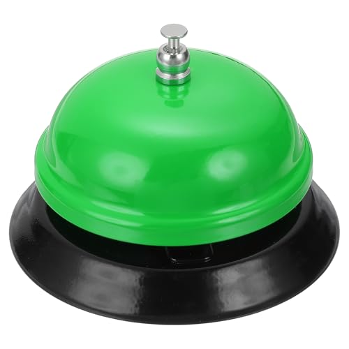 uxcell Desk Service Call Bell, 3.35 Inch Metal Dinner Service Bell Ring for Hotel Restaurant Reception Area and Wedding Party Events, Green - color: Green