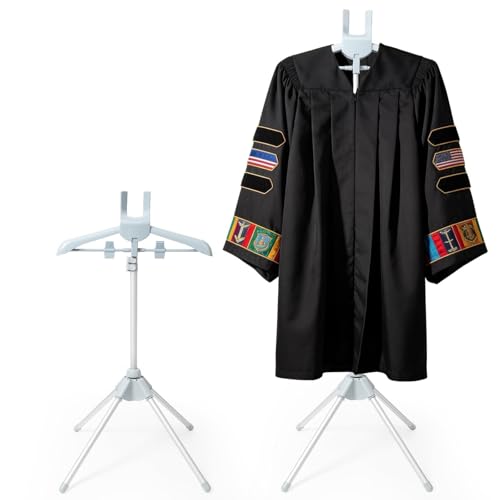 Adjustable Cap and Gown Display Stand, 32-63 Inch, Grey - color: Grey