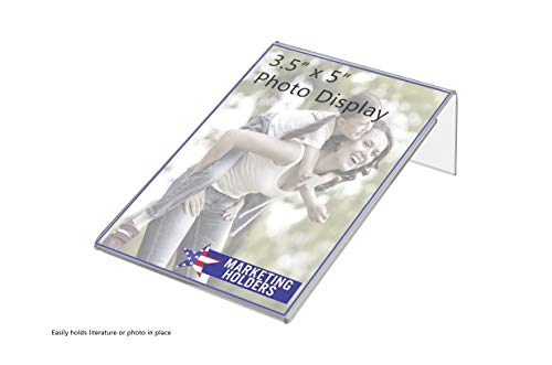 Marketing Holders 10 Pack Table Tent Sign Holder 3.5" x 5" Side Loading Advertisement Literature Small Flyer Frame Printed Material Display Countertop Clear Acrylic - size: 3.5"w x 5"h