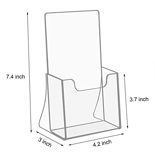 NIUBEE Acrylic Brochure Holder 4 x 6, Flyer Holder Stands Display, 6 Pack - size: 4" x 6", style: 6 Pack