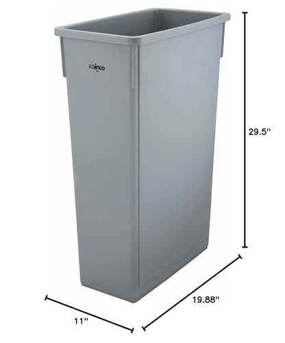 Winco PTC-23SG Slender Trash Can, 23-Gallon, Gray,Medium - color: Gray