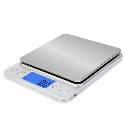 Upgraded Digital Kitchen Food Scale Large Size, Stainless Steel Postal Shipping Scale for Business Packages, 11lb 0.1g Accuracy for Baking Cooking Coffee Soap Making Sourdough Bread Making