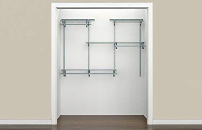 ClosetMaid ShelfTrack Wire Closet Organizer System, Adjustable from 4 to 6 Ft., with Shelves, Clothes Rods, Hardware, Durable Steel, Satin Chrome - color: Satin Chrome, size: 4 ft to 6 ft