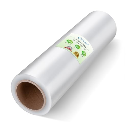 TICONN Stretch Wrap Roll, 18 in x 1000 ft Plastic Wrap for Moving Furniture - style: 18''-1PK Clear (No handle)