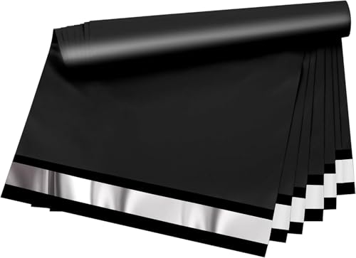 Poly Mailers 10 x 13 Inch, 200 Count, Black 2.4 Mil Self-Seal Bags - color: Black, size: 10x13 Inch 200 Pcs