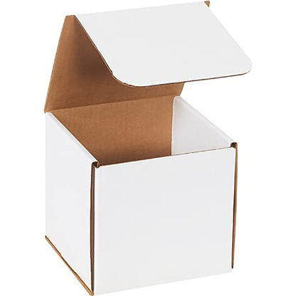 White Shipping Boxes 6x6x6 Heavy Duty, Lightweight, 6"L X 6"W X 6"H Foldable Corrugated Cardboard Mailer Boxes for Packaging Small Business Mailings Gifts Promotions Crafts Moving Box 50 Pack