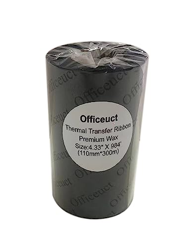Thermal Transfer Ribbon Premium Enhanced Wax, 4.33" x984', 1 Roll